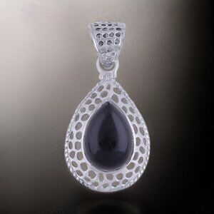 Handmade Black Onyx Sterling Silver Pendant